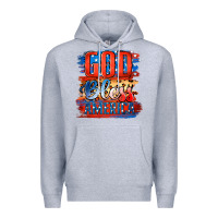 Heather Grey God Bless America Premium Hoodie - Jasminsmagicworld