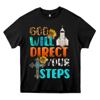 Black God Will Direct Your Steps Heavy Core Tee - BundleAndBundleShop