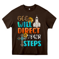 Chocolate Brown God Will Direct Your Steps Heavy Core Tee - BundleAndBundleShop