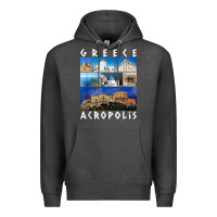 Charcoal Heather greece acropolis famous sights gallery traveler souvenir t shirt Premium Hoodie - baoMotion