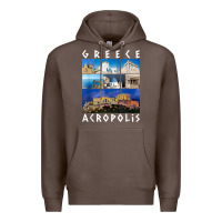 Coffee greece acropolis famous sights gallery traveler souvenir t shirt Premium Hoodie - baoMotion