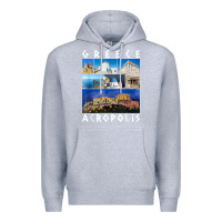 Heather Grey greece acropolis famous sights gallery traveler souvenir t shirt Premium Hoodie - baoMotion