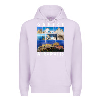 Lilac greece acropolis famous sights gallery traveler souvenir t shirt Premium Hoodie - baoMotion