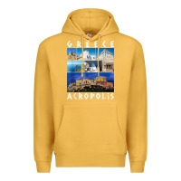 Mustard greece acropolis famous sights gallery traveler souvenir t shirt Premium Hoodie - baoMotion