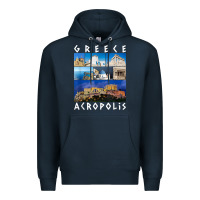 Navy greece acropolis famous sights gallery traveler souvenir t shirt Premium Hoodie - baoMotion