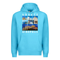 Ocean Blue greece acropolis famous sights gallery traveler souvenir t shirt Premium Hoodie - baoMotion