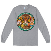 Heather Grey fall gnomes round earrings 4 Long Sleeve Tee - Artiststas