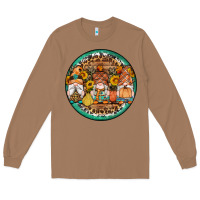 Toasted Coconut fall gnomes round earrings 4 Long Sleeve Tee - Artiststas
