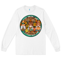 White fall gnomes round earrings 4 Long Sleeve Tee - Artiststas