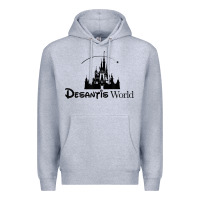 Heather Grey desantis world anti woke corporation political t shirt Premium Hoodie - baoMotion
