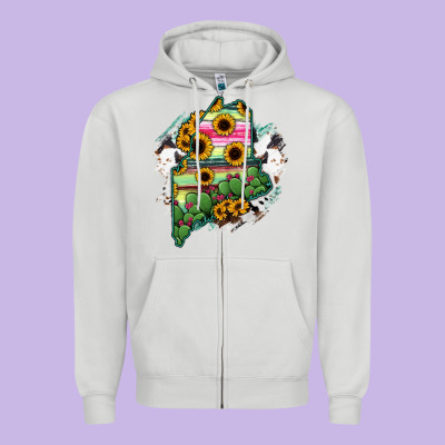 Maine Zipper Hoodie Designed By Ranaportraitstore