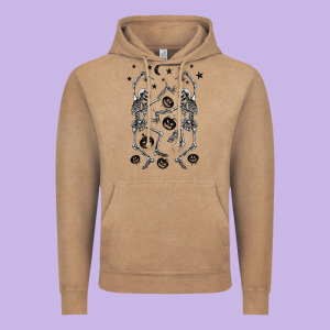 Halloween Dancing Skeletons Vintage Hoodie Designed By Barkaloodesign