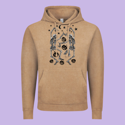 Halloween Dancing Skeletons Vintage Hoodie Designed By Barkaloodesign