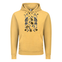 Vintage Mustard halloween dancing skeletons Vintage Hoodie - BarkalooDesign