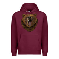 Burgundy bear head Premium Hoodie - BarkalooDesign