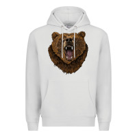 Dove Grey bear head Premium Hoodie - BarkalooDesign