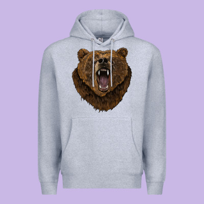Bear Head Premium Hoodie Designed By Barkaloodesign