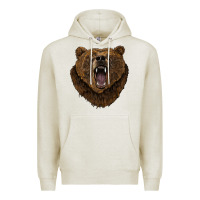 Oatmeal Heather bear head Premium Hoodie - BarkalooDesign