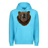 Ocean Blue bear head Premium Hoodie - BarkalooDesign