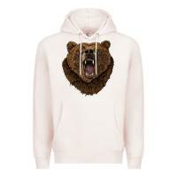 Pale Pink bear head Premium Hoodie - BarkalooDesign