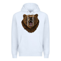 White bear head Premium Hoodie - BarkalooDesign