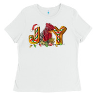 White Joy Rooster Ladies Tee - LillyAllenDesigns