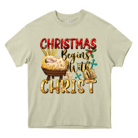 Mossy christmas begins with christ Heavy Core Tee - FaDigitalArtStudio