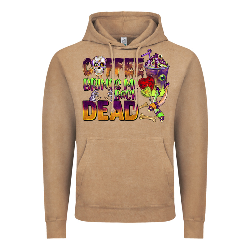 Coffee Brings Me Back Dead Vintage Hoodie by BarkalooDesign | Teevron