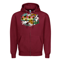 Burgundy Massachusetts State Map Zipper Hoodie - RanaPortraitStore