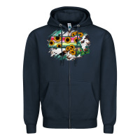 Navy Massachusetts State Map Zipper Hoodie - RanaPortraitStore