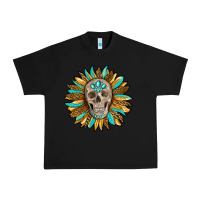 Black sunflower with skull Urban Heavy Tee - RanaPortraitStore