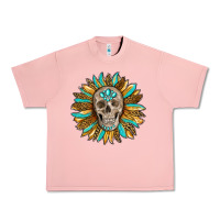 Salmon sunflower with skull Urban Heavy Tee - RanaPortraitStore