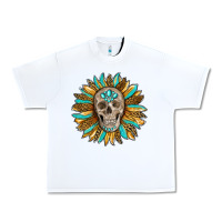 White sunflower with skull Urban Heavy Tee - RanaPortraitStore
