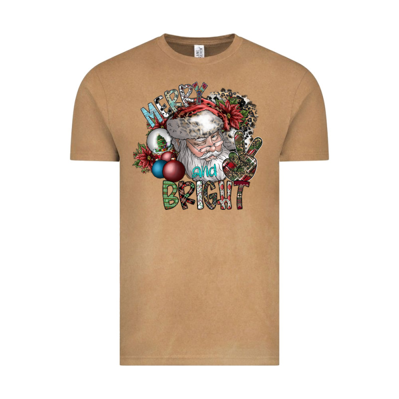 Merry And Bright Vintage Tee by SublimationCraftShop | Teevron