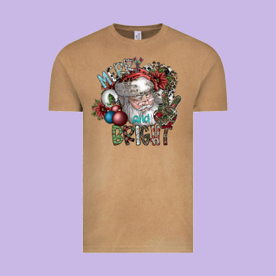 Merry And Bright Vintage Tee Designed By Sublimationcraftshop