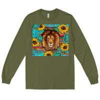 Army Green western lion tumbler Long Sleeve Tee - Artiststas