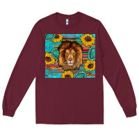 Burgundy western lion tumbler Long Sleeve Tee - Artiststas