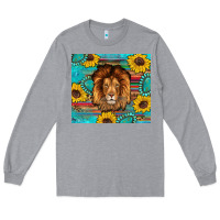 Heather Grey western lion tumbler Long Sleeve Tee - Artiststas