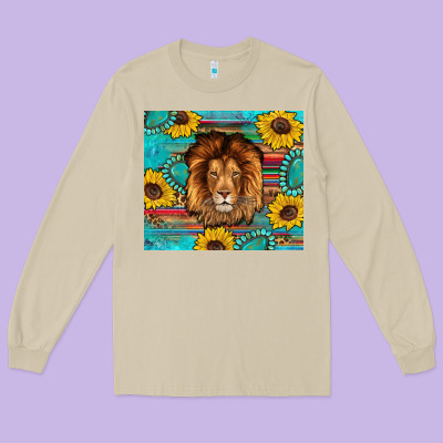 Western Lion Tumbler Long Sleeve Tee Designed By Artiststas