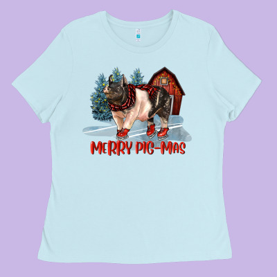 Merry Pigmas Ladies Tee Designed By Lillyallendesigns