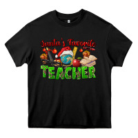 Black Santa's Favorite Teacher Heavy Core Tee - FaDigitalArtStudio
