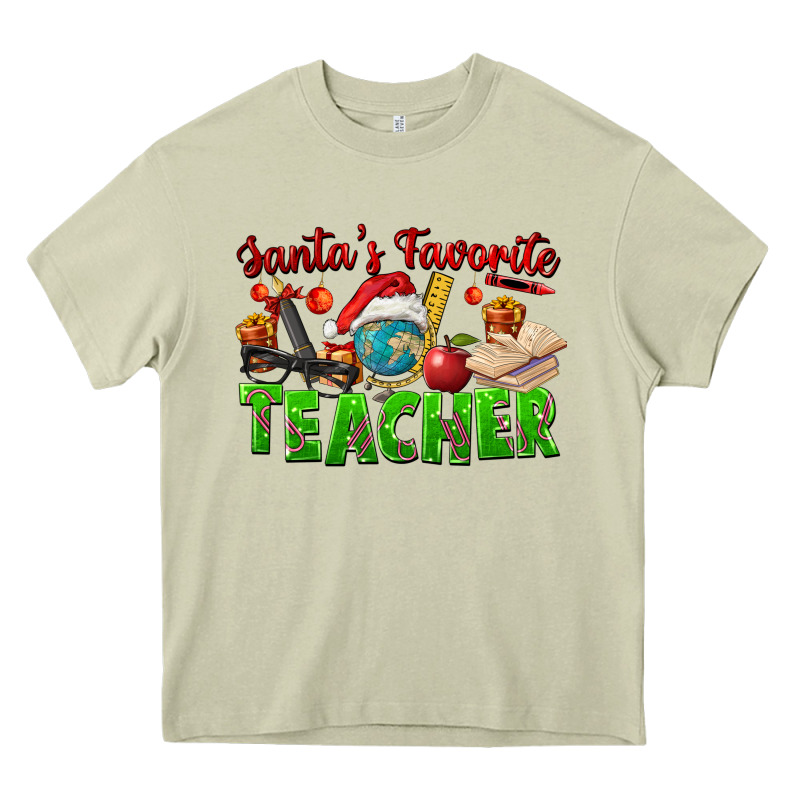 Santa's Favorite Teacher Heavy Core Tee by FaDigitalArtStudio | Teevron