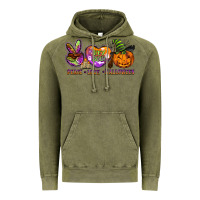 Vintage Olive peace love halloween Vintage Hoodie - BarkalooDesign