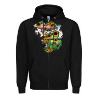 Black Cowhide Michigan map Zipper Hoodie - RanaPortraitStore