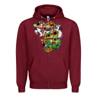Burgundy Cowhide Michigan map Zipper Hoodie - RanaPortraitStore