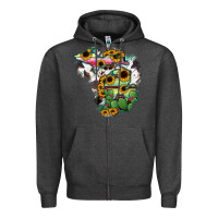 Charcoal Heather Cowhide Michigan map Zipper Hoodie - RanaPortraitStore
