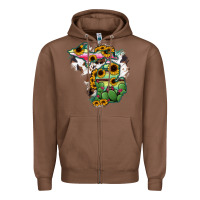 Chestnut Cowhide Michigan map Zipper Hoodie - RanaPortraitStore