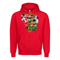 Red Cowhide Michigan map Zipper Hoodie - RanaPortraitStore