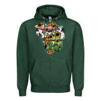Sports Green Cowhide Michigan map Zipper Hoodie - RanaPortraitStore