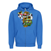 True Royal Cowhide Michigan map Zipper Hoodie - RanaPortraitStore
